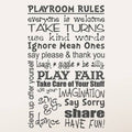 Playroom Rules Wall Decal Dark Gray V38607