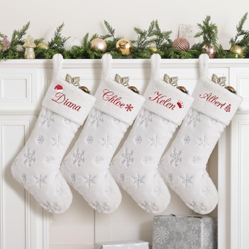 White 1 Pack Large Faux Fur Christmas Stockings U366