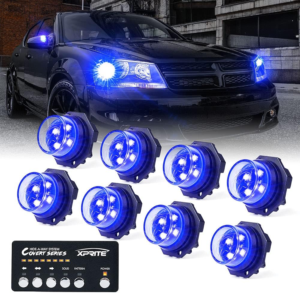 White Amber LED Strobe Lights Kit 8 PCS O973918