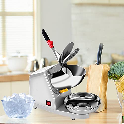 Sliver Electric Ice Crusher Shaver Snow Cone Maker Machine 187lbs/hr N238