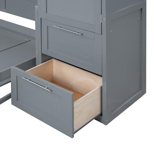 Queen Size Murphy Bed Wall Bed with Closet and Drawers G86777