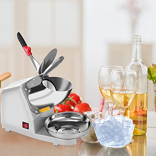 Sliver Electric Ice Crusher Shaver Snow Cone Maker Machine 187lbs/hr N238