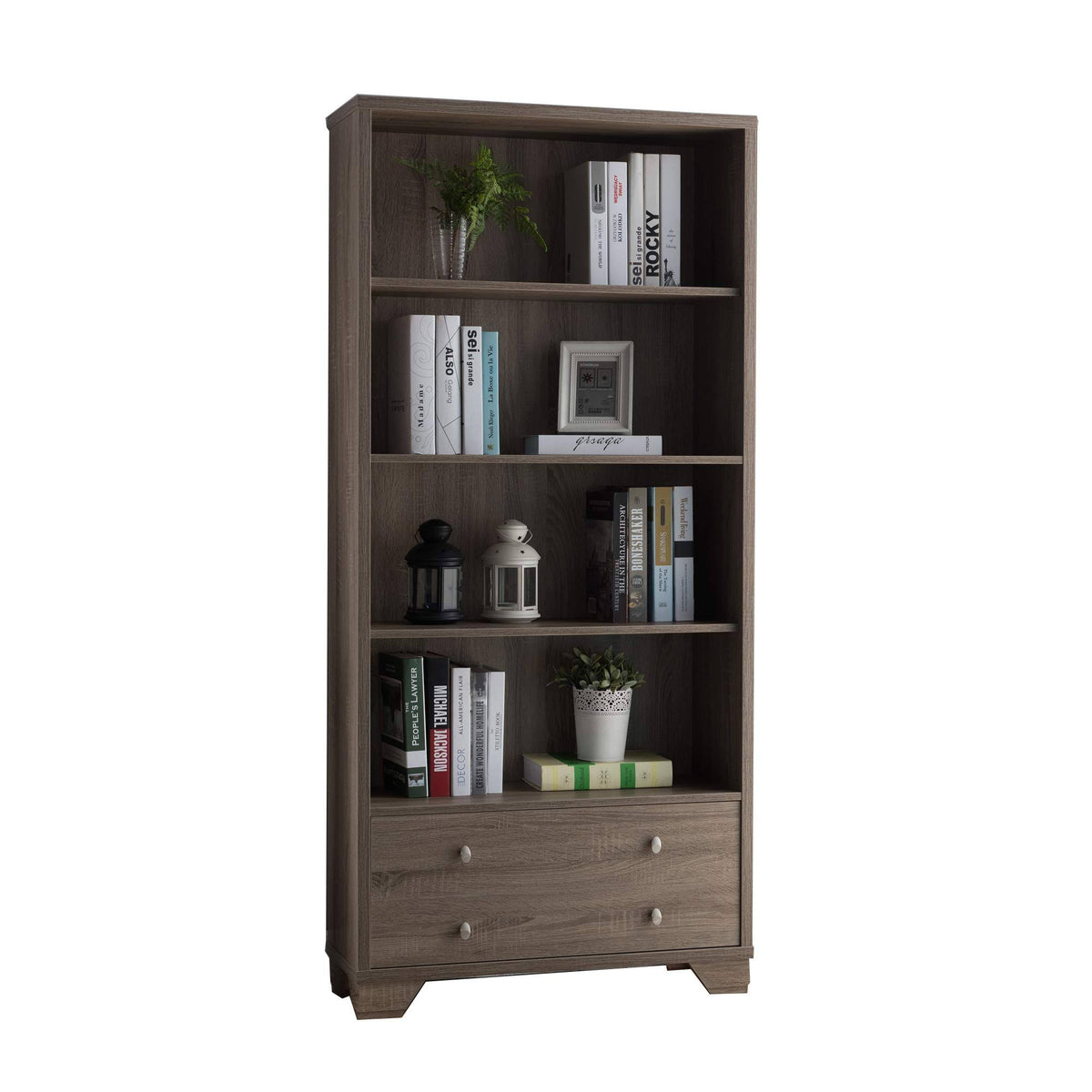 Dark Taupe Brown Wooden Display Cabinet S6389
