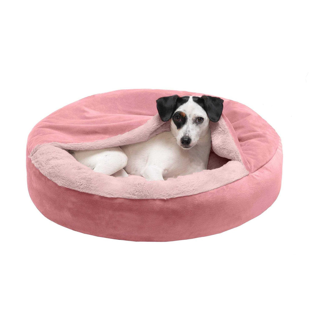 Velvet Faux Fur Hooded Donut Bed X4118