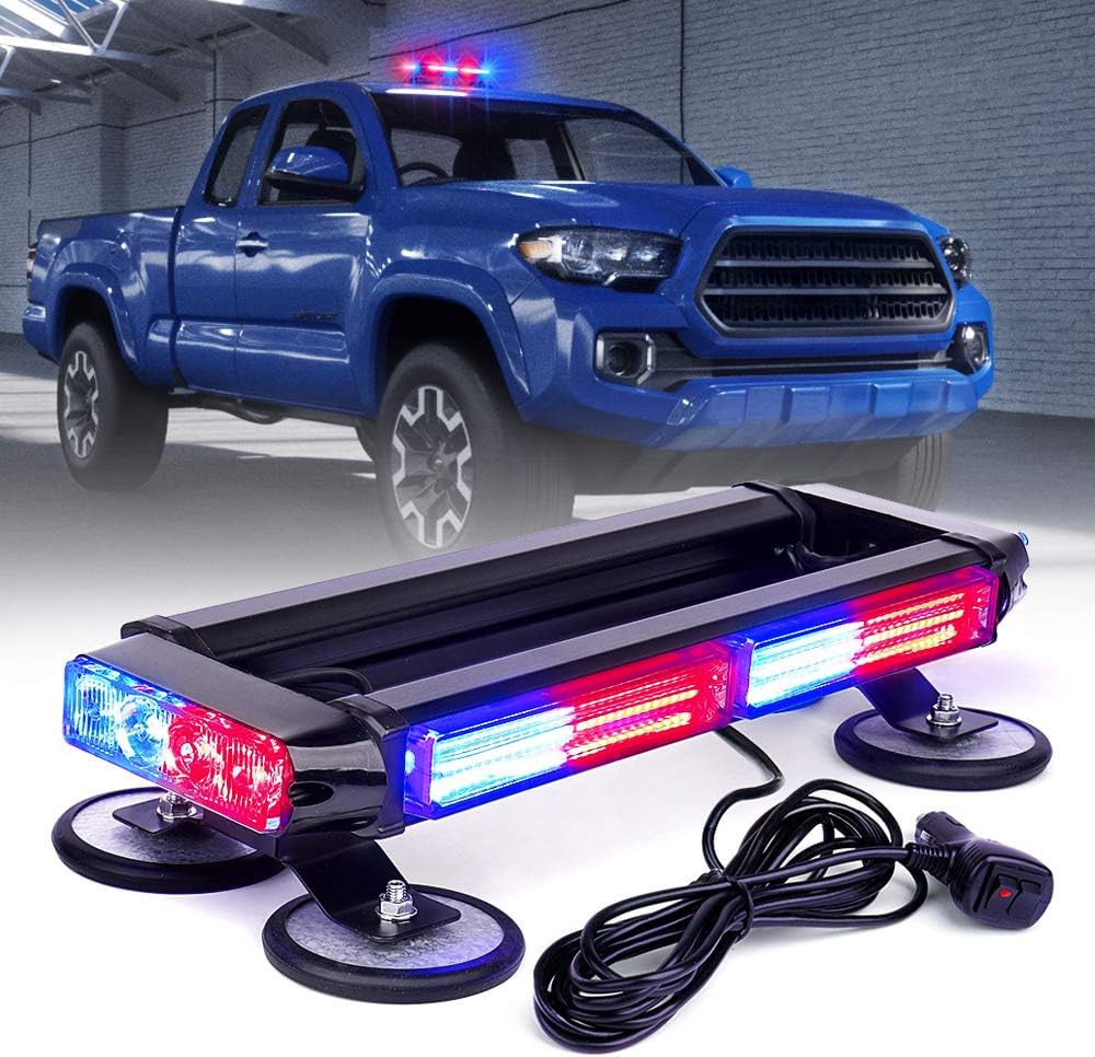Blue COB LED Strobe Light Bar with Magnetic Base, Pack of 2 M9774