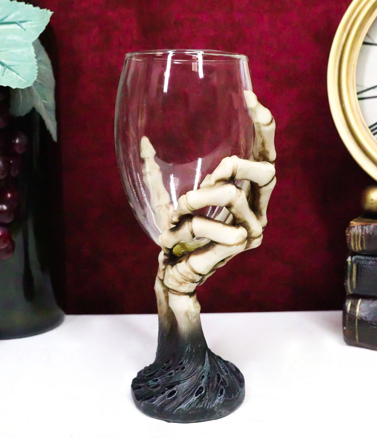 Gothic Skeleton Hand Wine Goblet Glass Chalice T5052