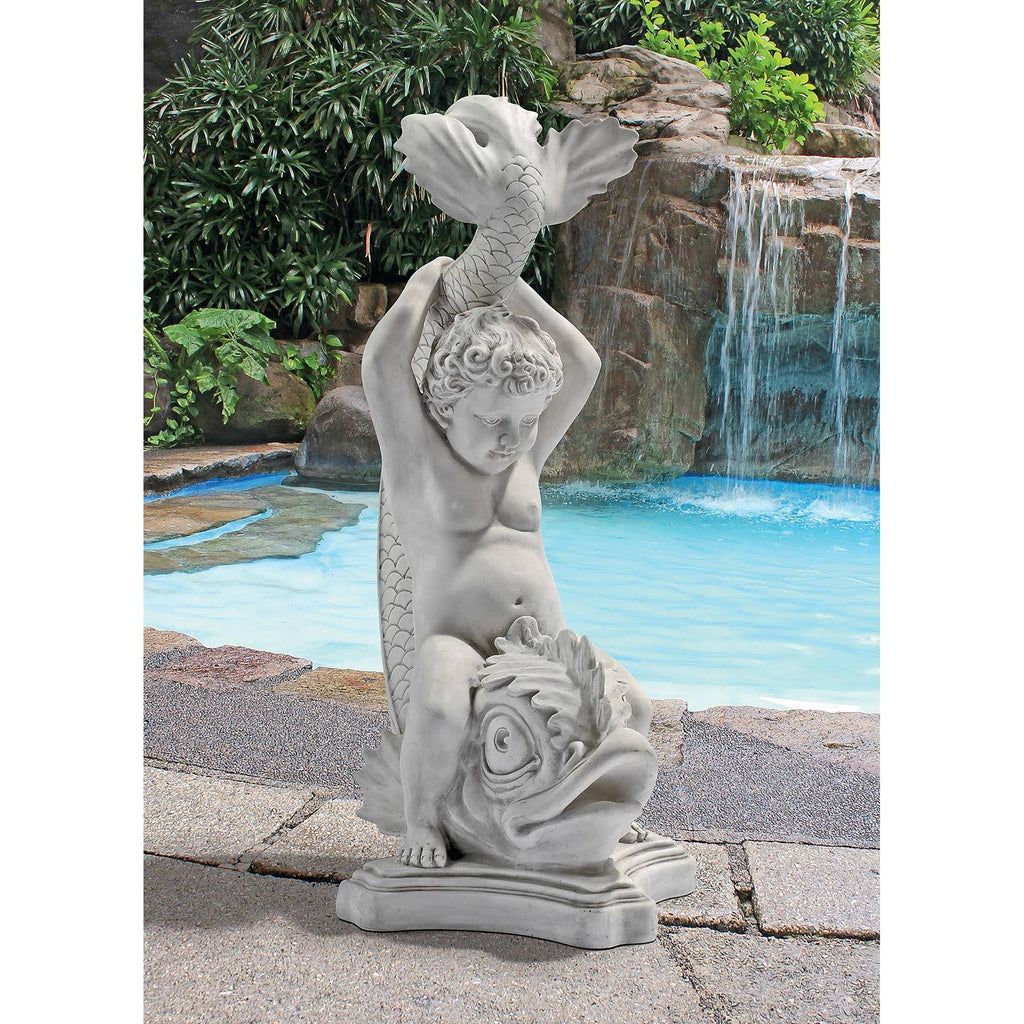 Boy on Dolphin Classical Garden Statue I2620