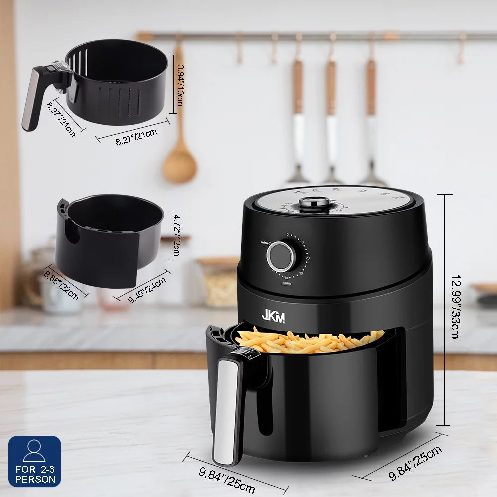 3.7 Quart Mechanical Air Fryer, Black Z440