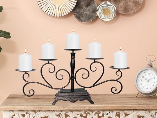 Black Iron Candelabra Candle Holder R874772
