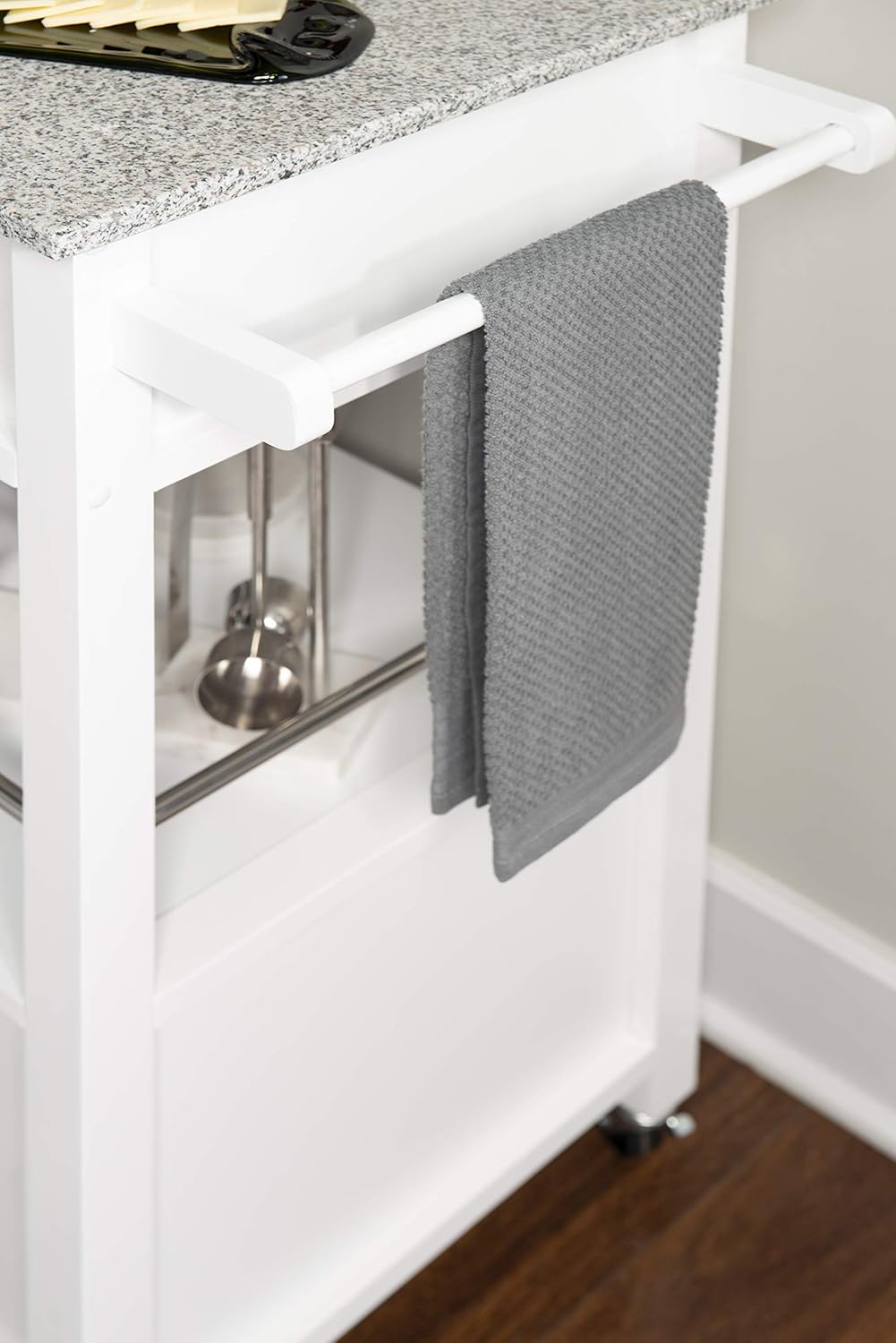 White Kitchen Cart D398
