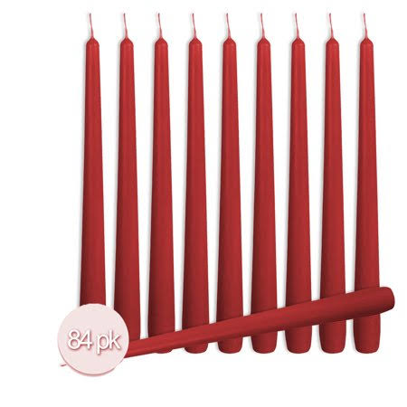 14 inch Red Dripless Taper Candles 84 Pack O222153