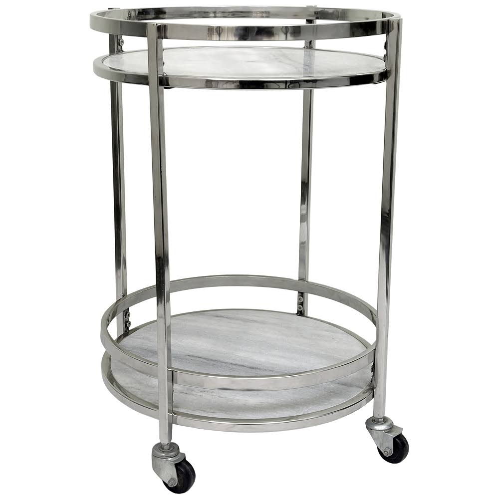 White Marble Bar Cart V6870