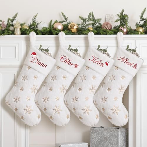 White 1 Pack Large Faux Fur Christmas Stockings U366