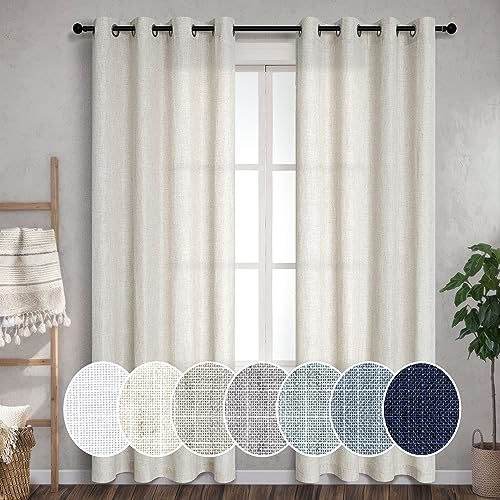 Grommet Linen Blended Sheer Curtains R301