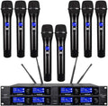 8 Channel UHF Wireless Microphone System Metal Karaoke Mic H969175