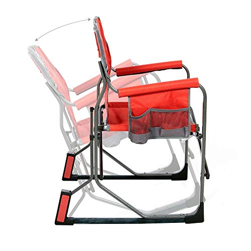 Foldable Outdoor Rocking Chair up to 225 lbs Red A973