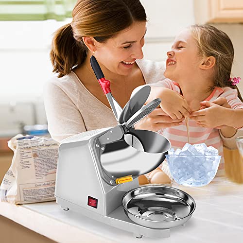 Sliver Electric Ice Crusher Shaver Snow Cone Maker Machine 187lbs/hr N238