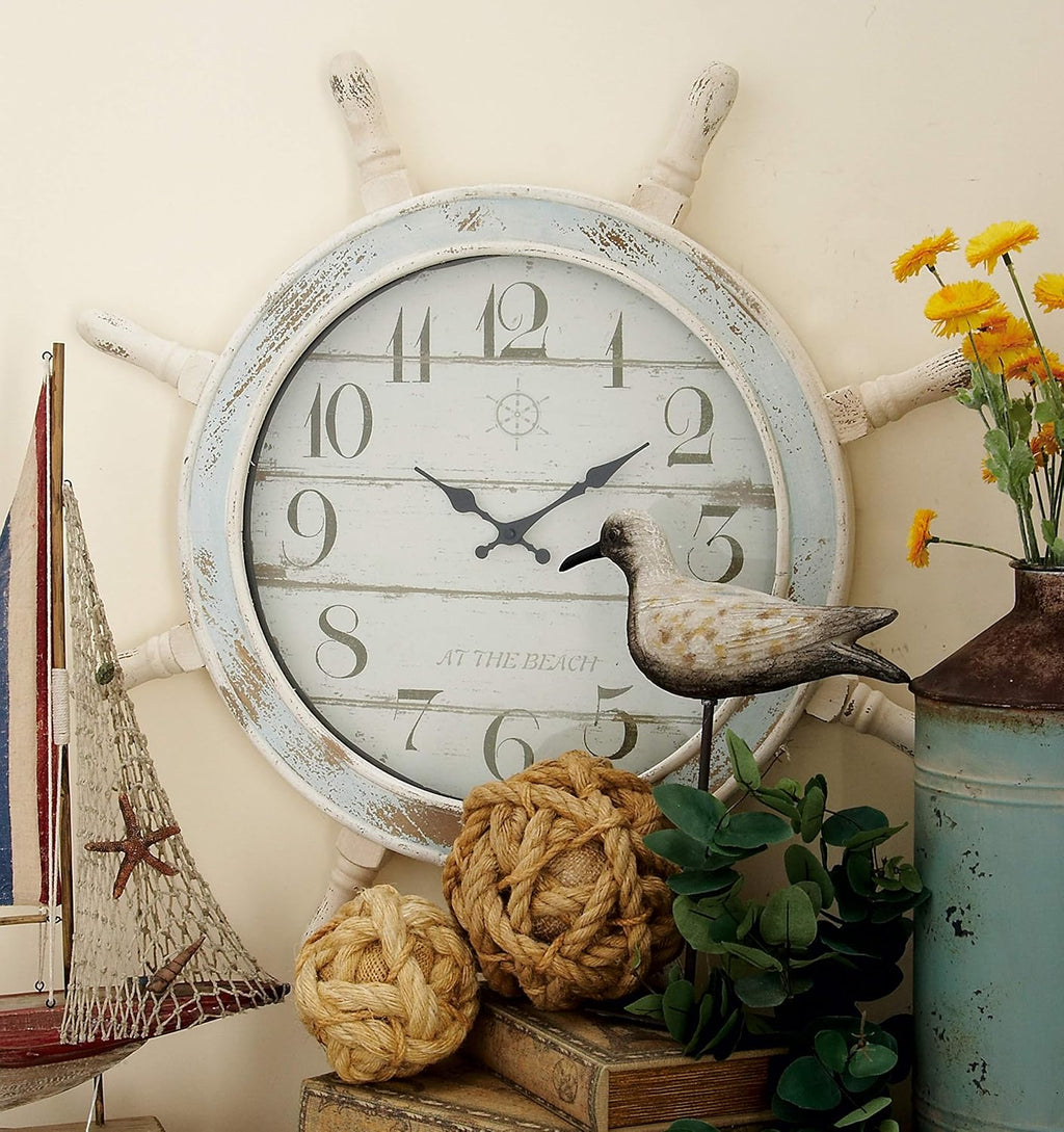 Nautical Wood Anchor Wall Clock S478