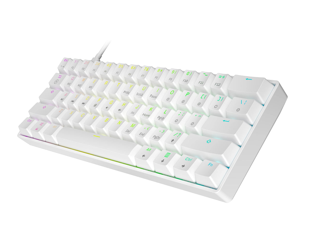 White Gateron Optical Black 61 Keys RGB Mechanical Keyboard Q733