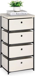 White 4 Drawer Fabric Storage Dresser X88609