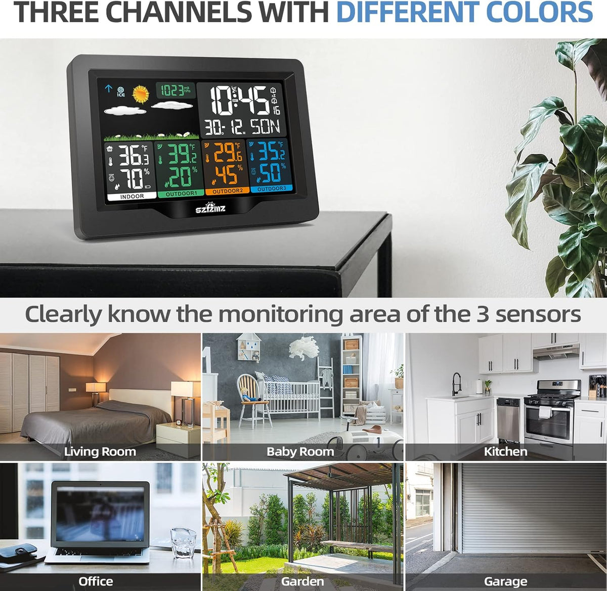 Wireless Indoor Outdoor Weather Station with Color Display S878