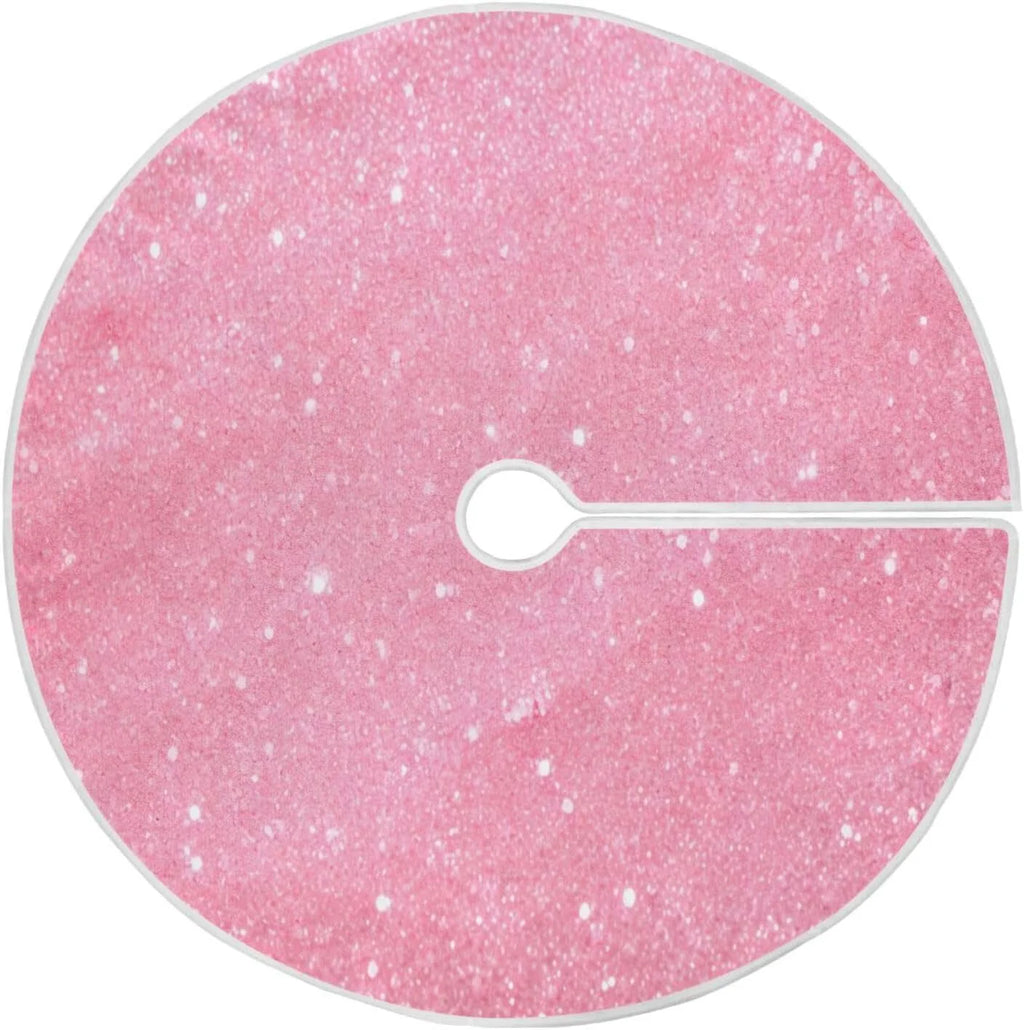 Glitter Blush Pink 47.2" Suede Christmas Tree Skirt J13698