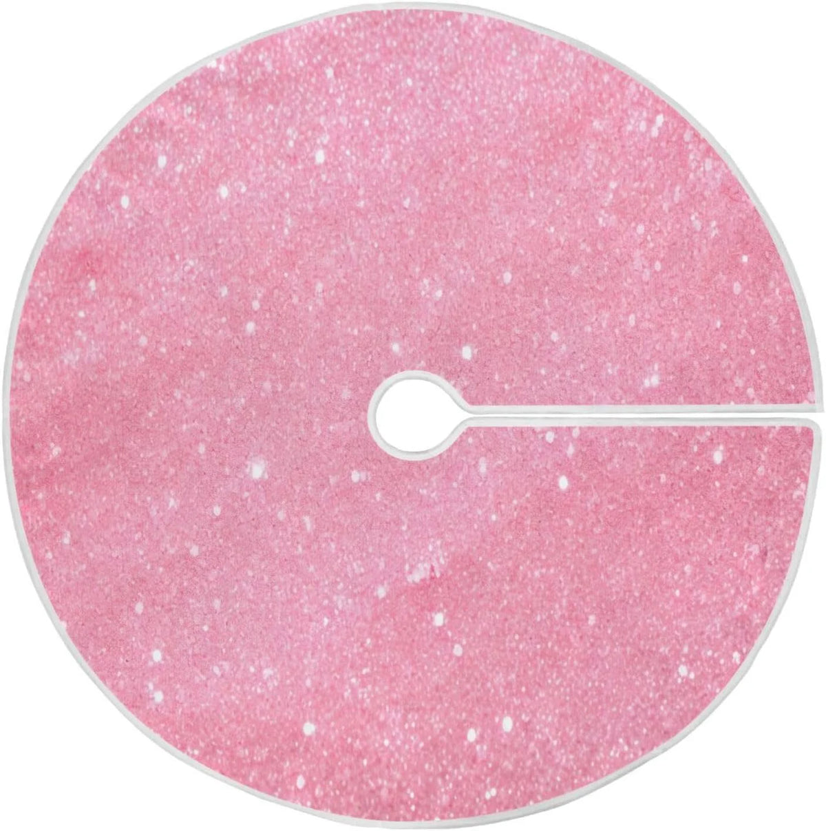 Glitter Blush Pink 47.2" Suede Christmas Tree Skirt J13698
