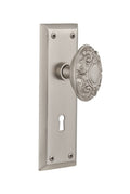 Victorian Door Knob with Keyhole Passage, Satin Nickel N80252