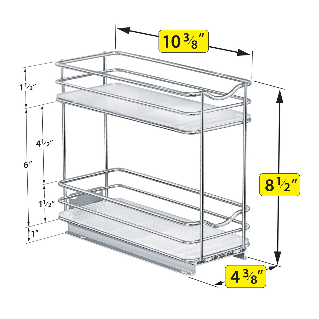 Chrome Double Pull Out Spice Rack Organizer for Cabinet O893286