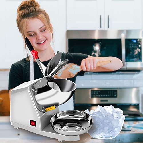 Sliver Electric Ice Crusher Shaver Snow Cone Maker Machine 187lbs/hr N238