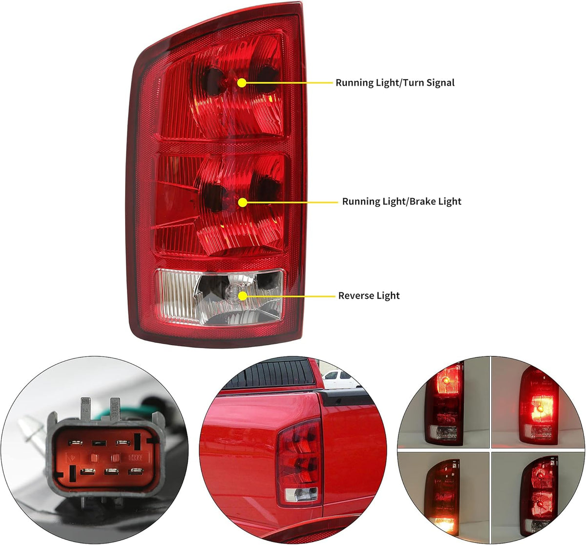 Dark Red Tail Light with Bulbs and Wiring Harness S4912