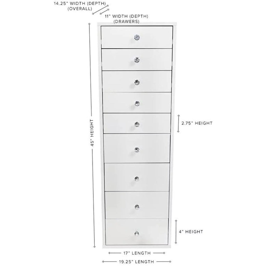 Light Pink 9 Drawer Makeup Vanity Storage S55832