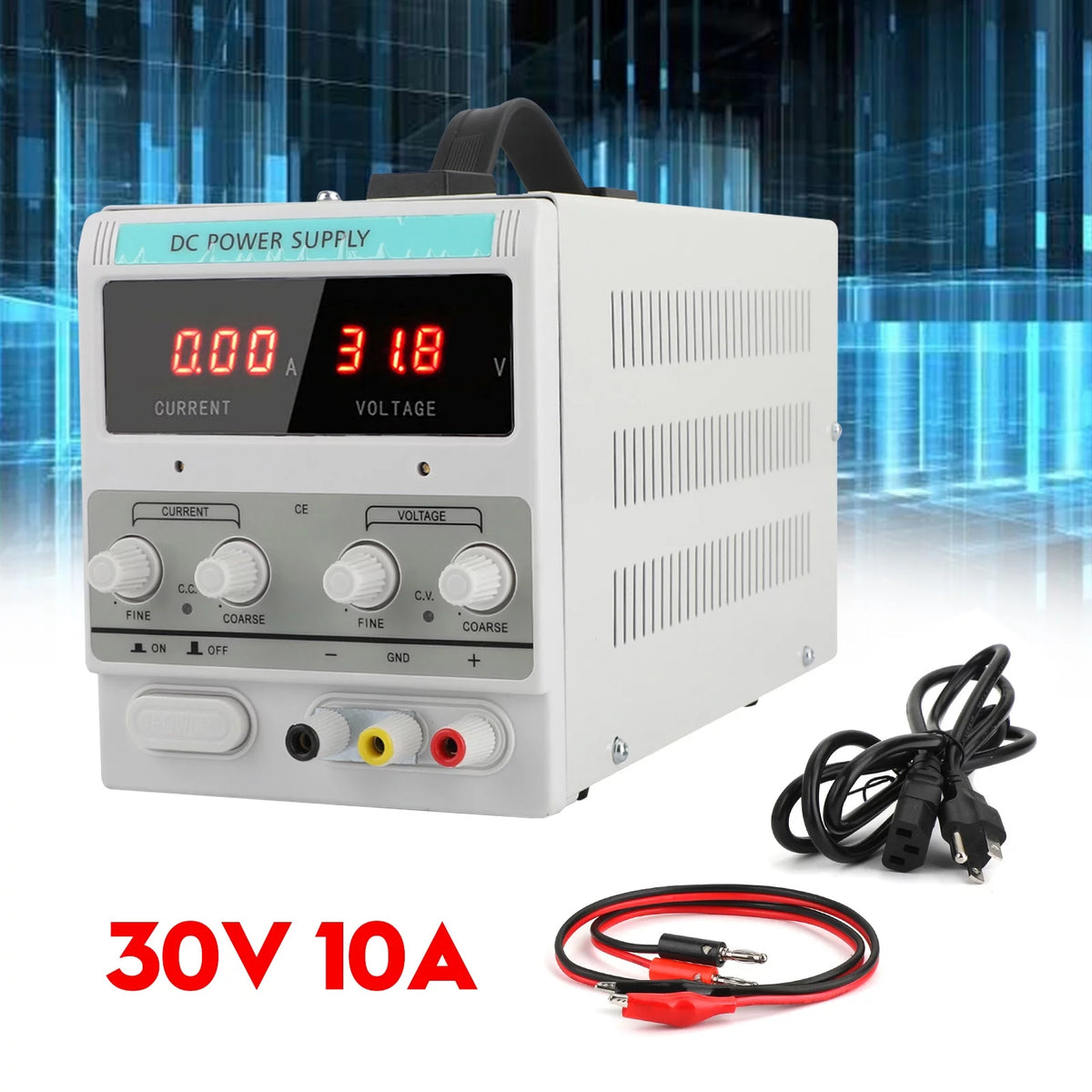 30V 10A Adjustable DC Power Supply E89651