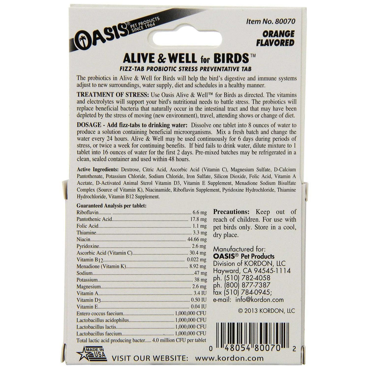 Pro-Biotic Tablets for Birds N173319