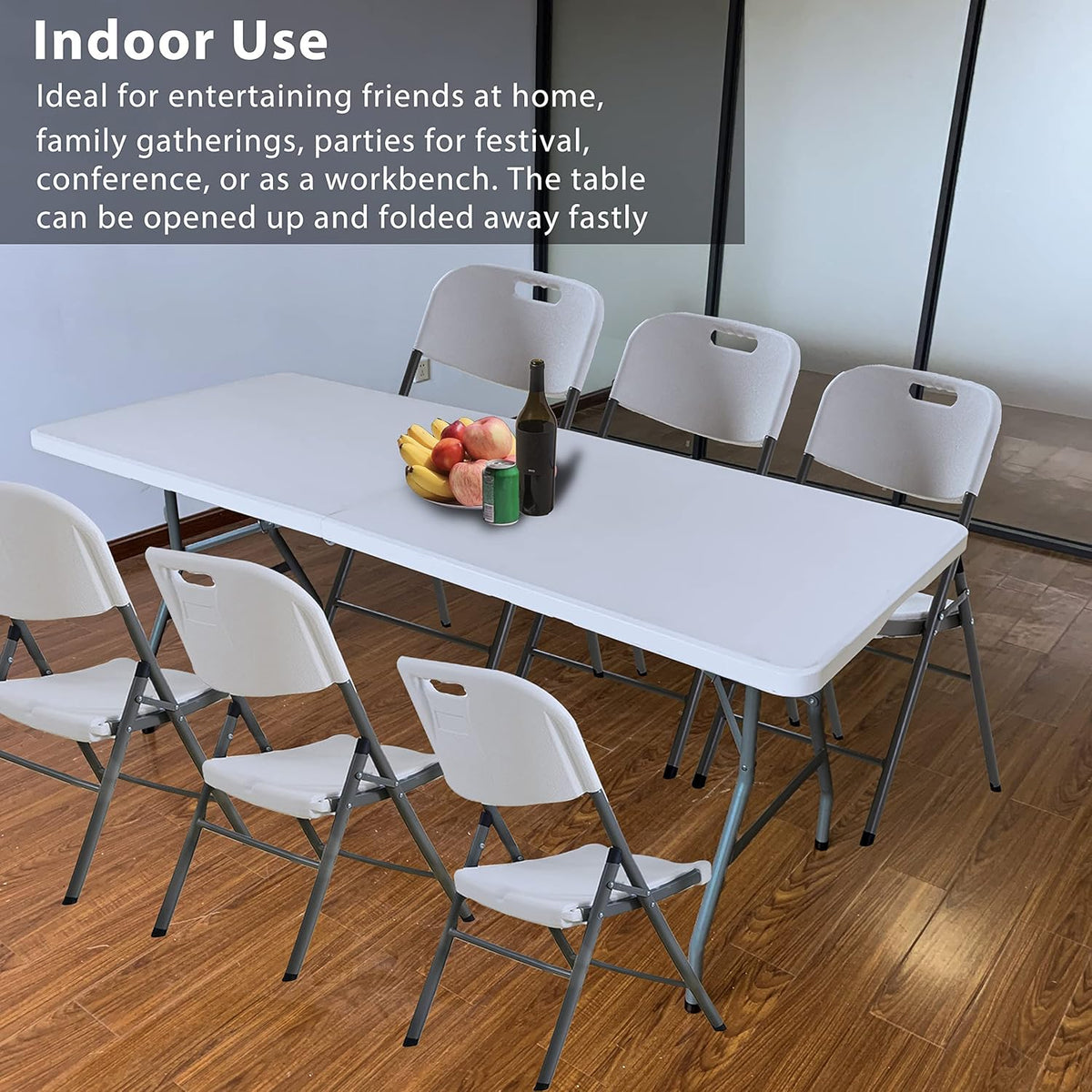 4 ft Adjustable Folding Plastic Table M869541