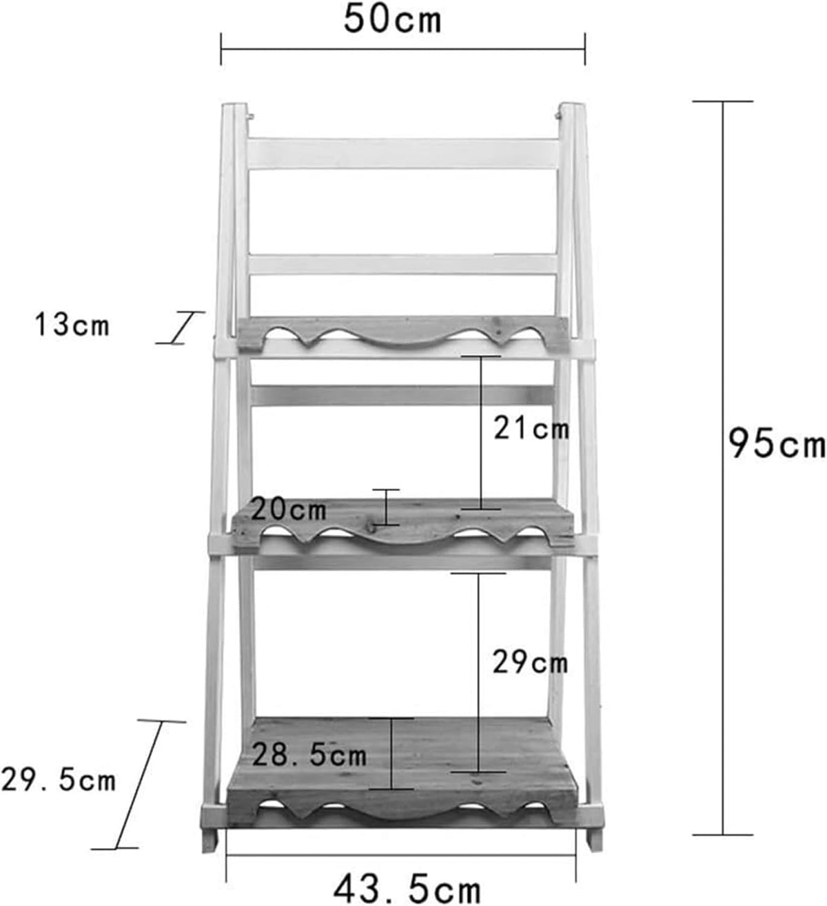 Multi-Layer Folding Wooden Flower Shelf U49953