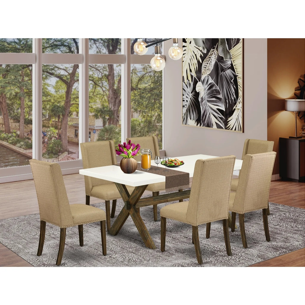 7-Piece Dining Table Set with 6 Chairs E964951