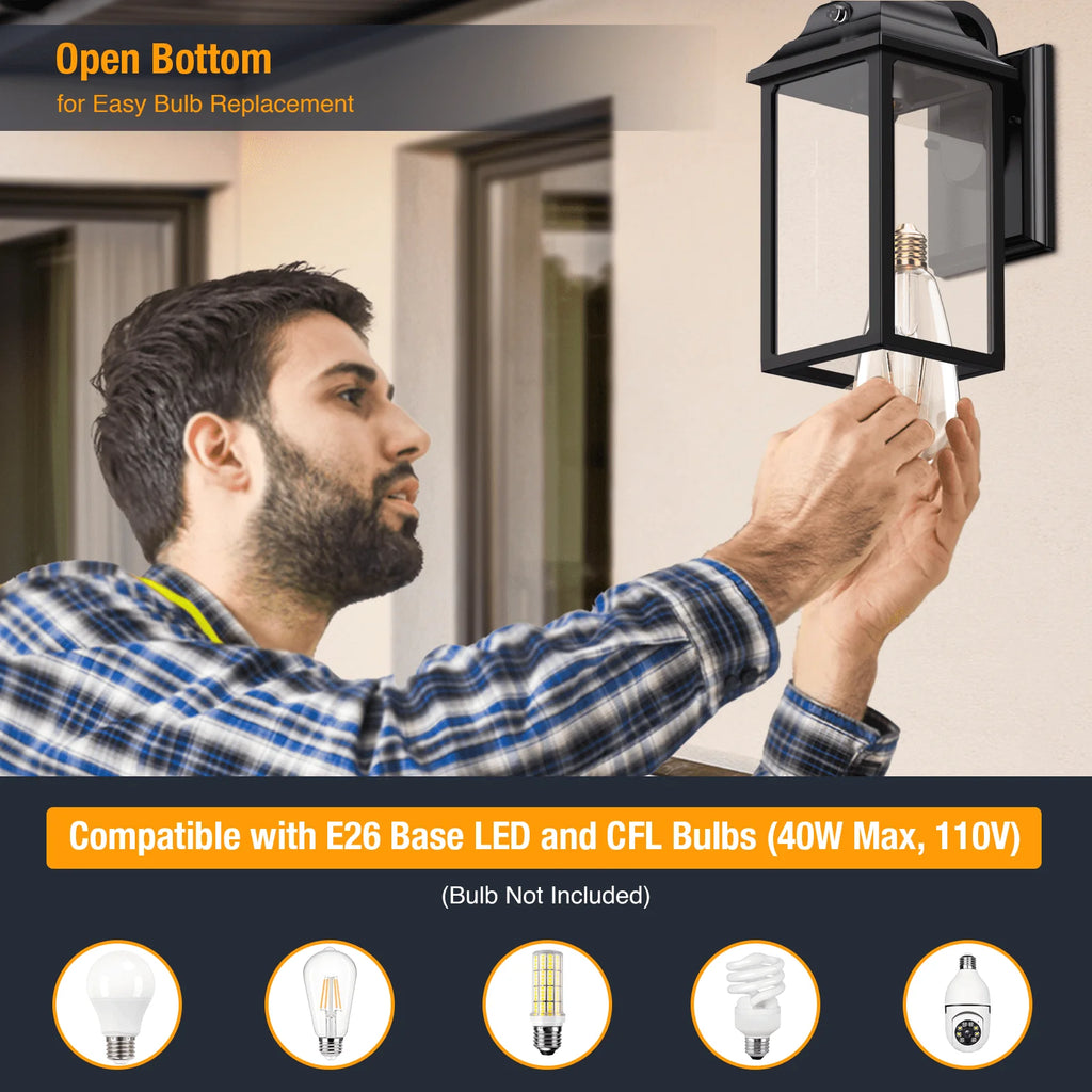Black Outdoor Wall Sconce 2 Sets Y18549