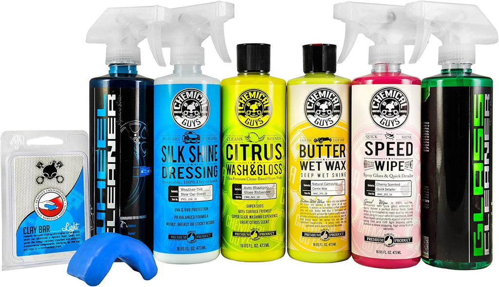 Car Cleaning Kit, 7 Items Including (6) 16 oz. Chemicals Pack of 2 J841