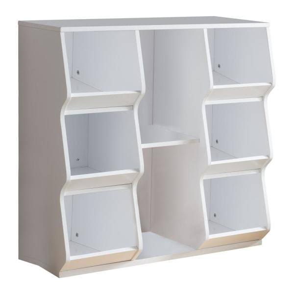White Wood 8 Shelf Bookcase X2508