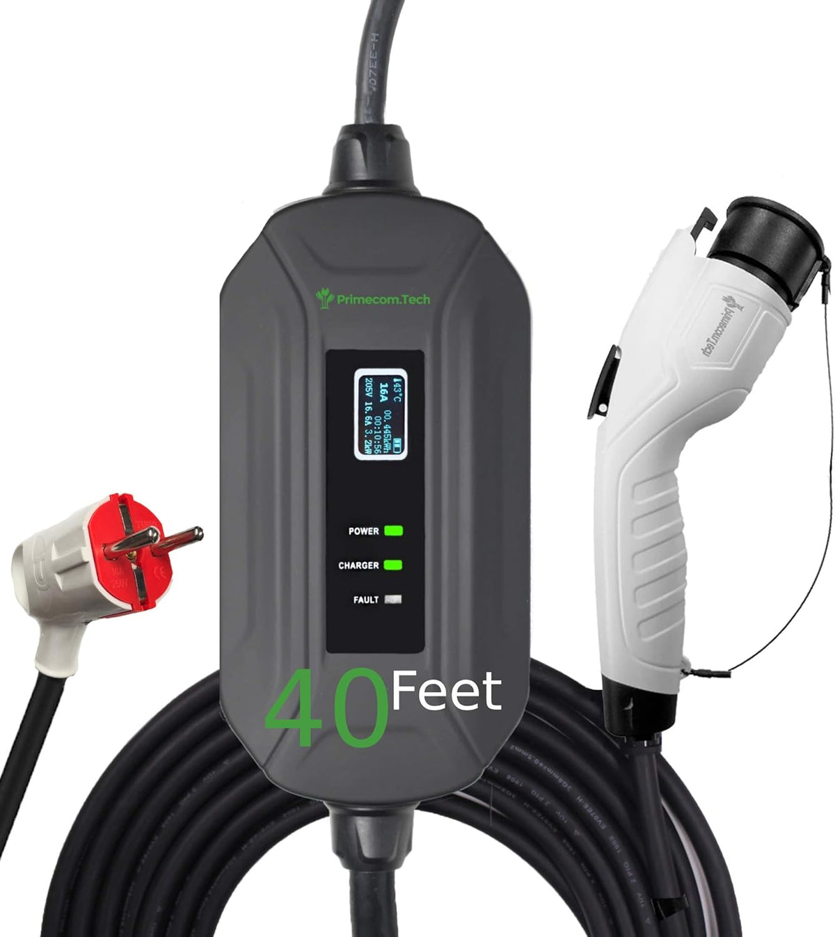 Portable Level 2 Electric Vehicle Charger, 16Amp, 35 Feet C131