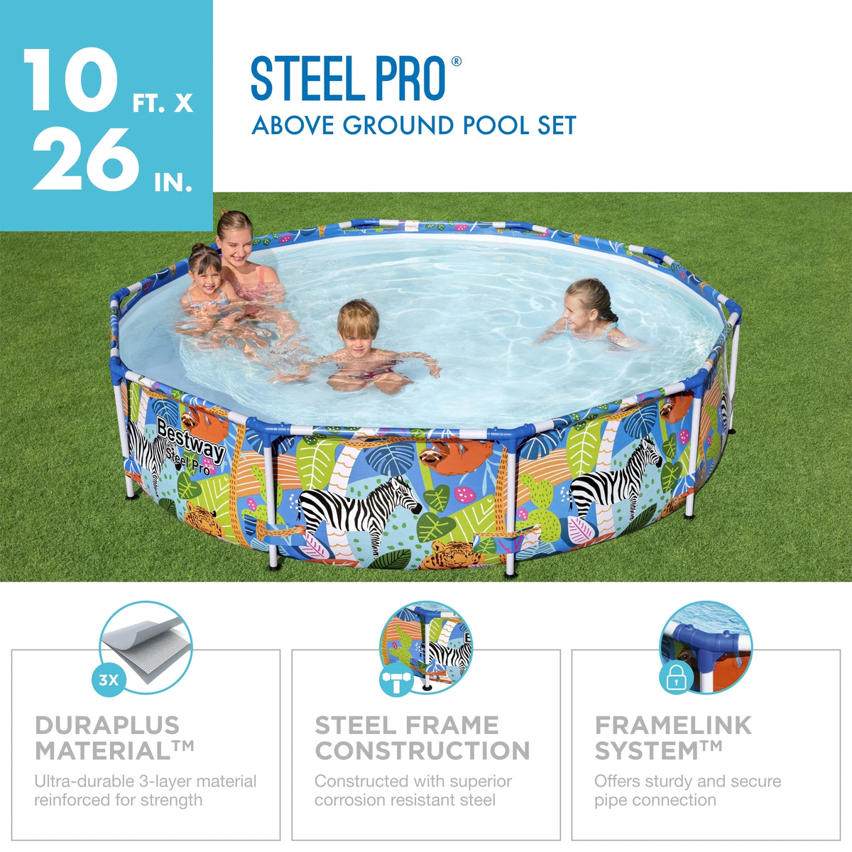 10 ft. Round Metal Frame Above Ground Pool A75394