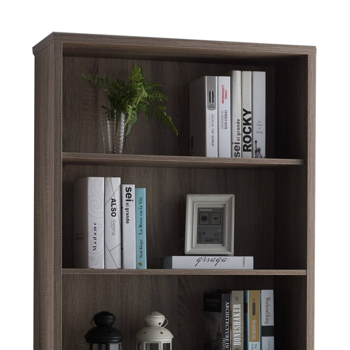 Dark Taupe Brown Wooden Display Cabinet S6389