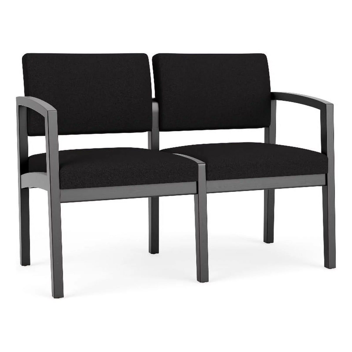 Wood 2-Seat Fabric Reception Tandem Seating E117861