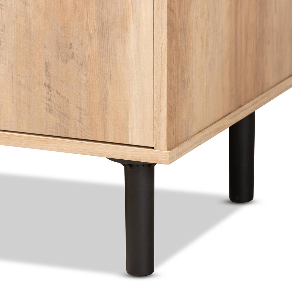 3-Door Wood Kitchen Storage Cabinet Oak Brown U141