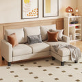 Modern Linen Fabric L-Shaped Sectional Sofa with Reversible Chaise, Dark Gray G26650