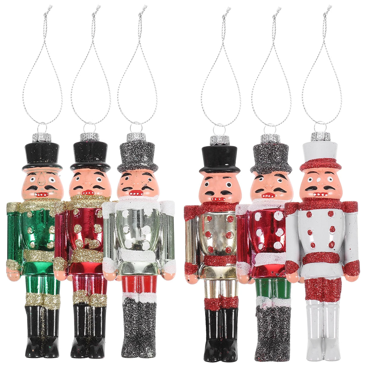 6Pcs Plastic Nutcracker Hanging Christmas Decoration A14136