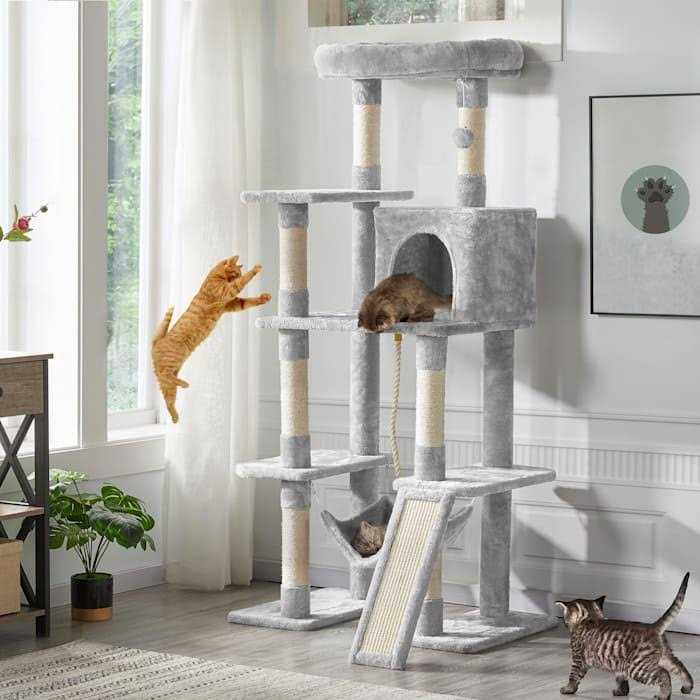 Gray 4-Level Cat Tree with Hammock R73441