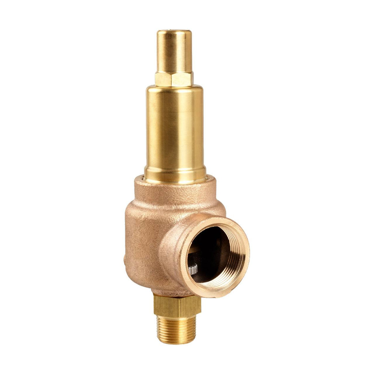 1 1/4 in. MNPT x FNPT Brass Air/Gas Safety & Relief Valve, Closed Cap Z484