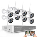 1080P Wireless Security Camera System 8 Channel 8PCS 2MP Night Vision H28740
